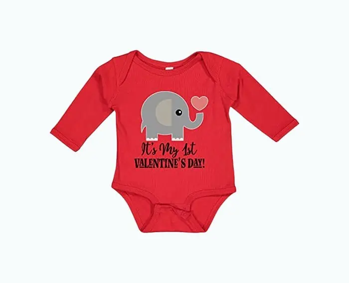 Product Image of the Valentine’s Day Baby Elephant Onesie