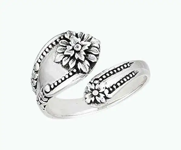 Product Image of the Victorian Flower Open Spoon Ring