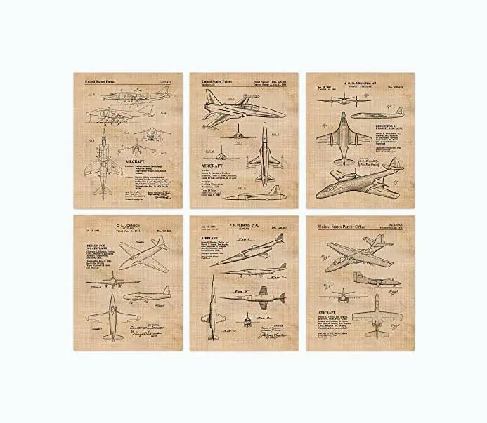 Product Image of the Vintage Airplanes Patent Prints