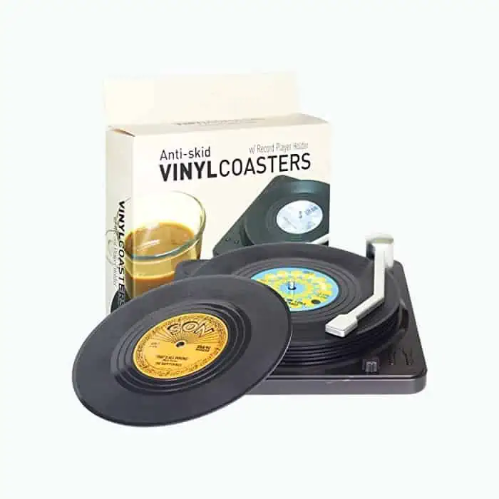 Product Image of the Vinyl Records Coaster Set