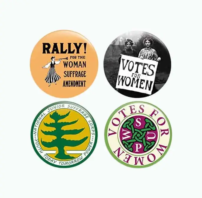 Product Image of the Votes for Women 100th Anniversary Suffrage Buttons