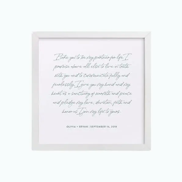 Product Image of the Vows Letterpress Art Print