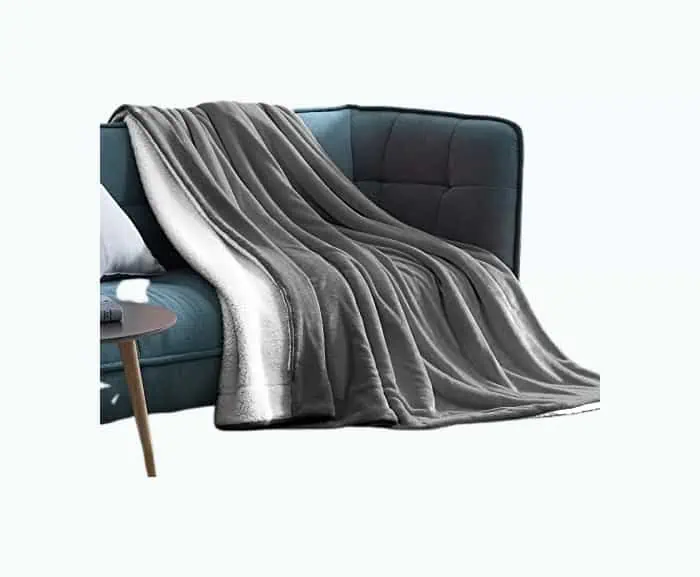 Product Image of the Walensee Sherpa Fleece Blanket (Throw Size 50”x60” Grey)