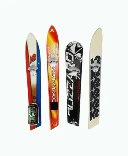Product Image of the Wall-Mounted Recycled Ski Bottle Opener