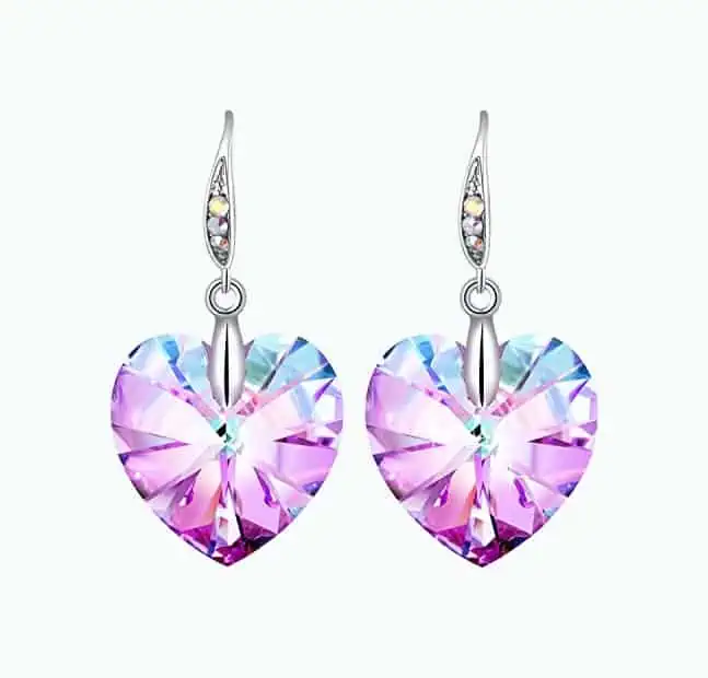 Product Image of the Women's Heart Dangle Earrings