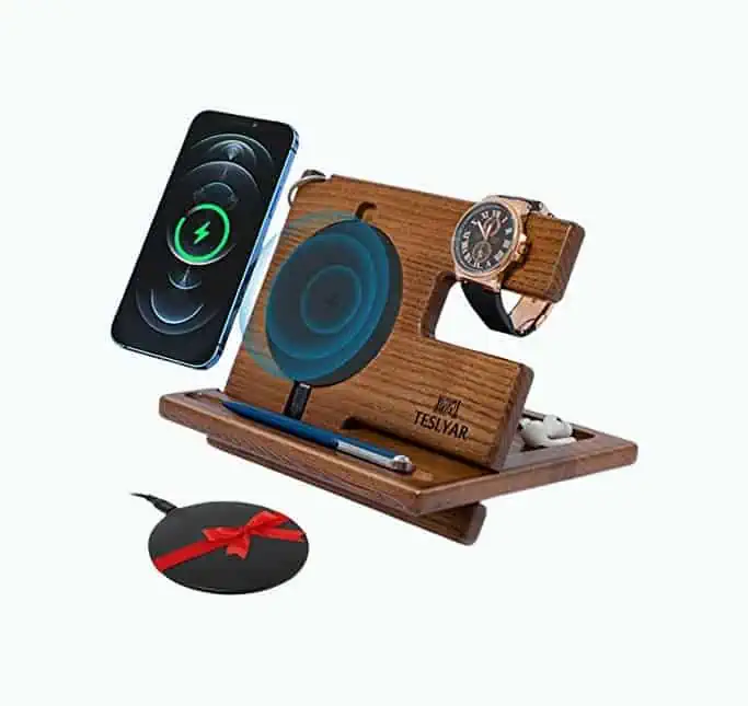 Product Image of the Wood Phone Docking Station