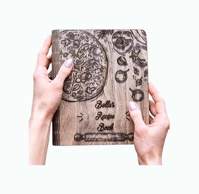 Product Image of the Wooden Blank Recipe Book Binder - Personalized Recipe Notebook