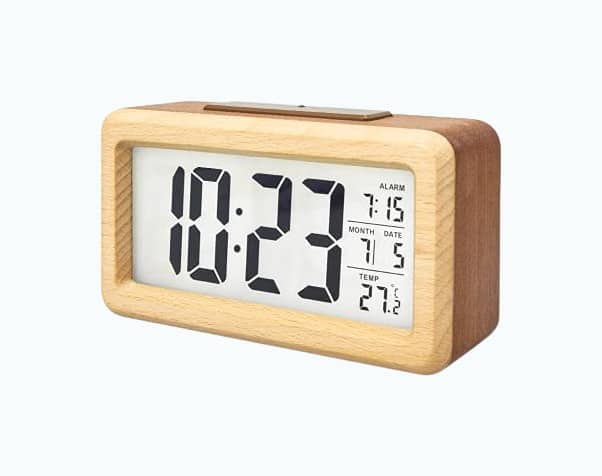 Product Image of the Wooden LCD Digital Alarm Clock