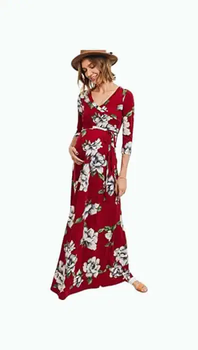 Product Image of the Wrap Maxi Maternity Dress